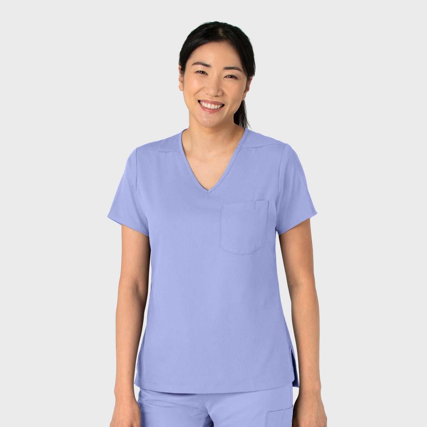 Boundless 6151 Tuck-In Scrub Top Ceil Blue Model Image Right Side | Wink