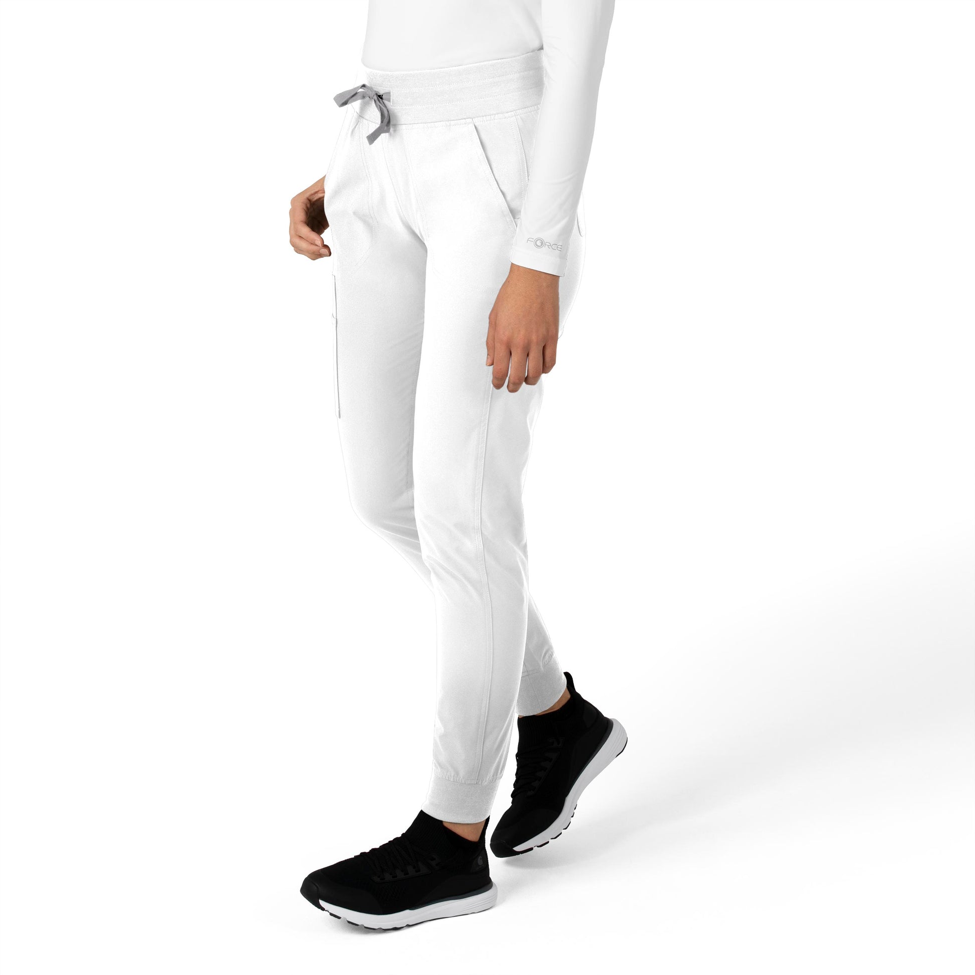 Force Essentials C51113 Jogger Scrub Pant White Model Image Left Side | Carhartt