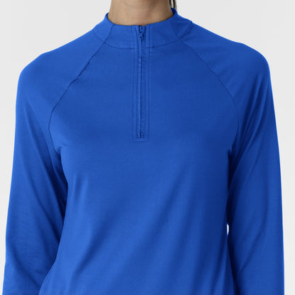 Layers 2239 Women's Watch Window Quarter Zip Scrub Top Royal