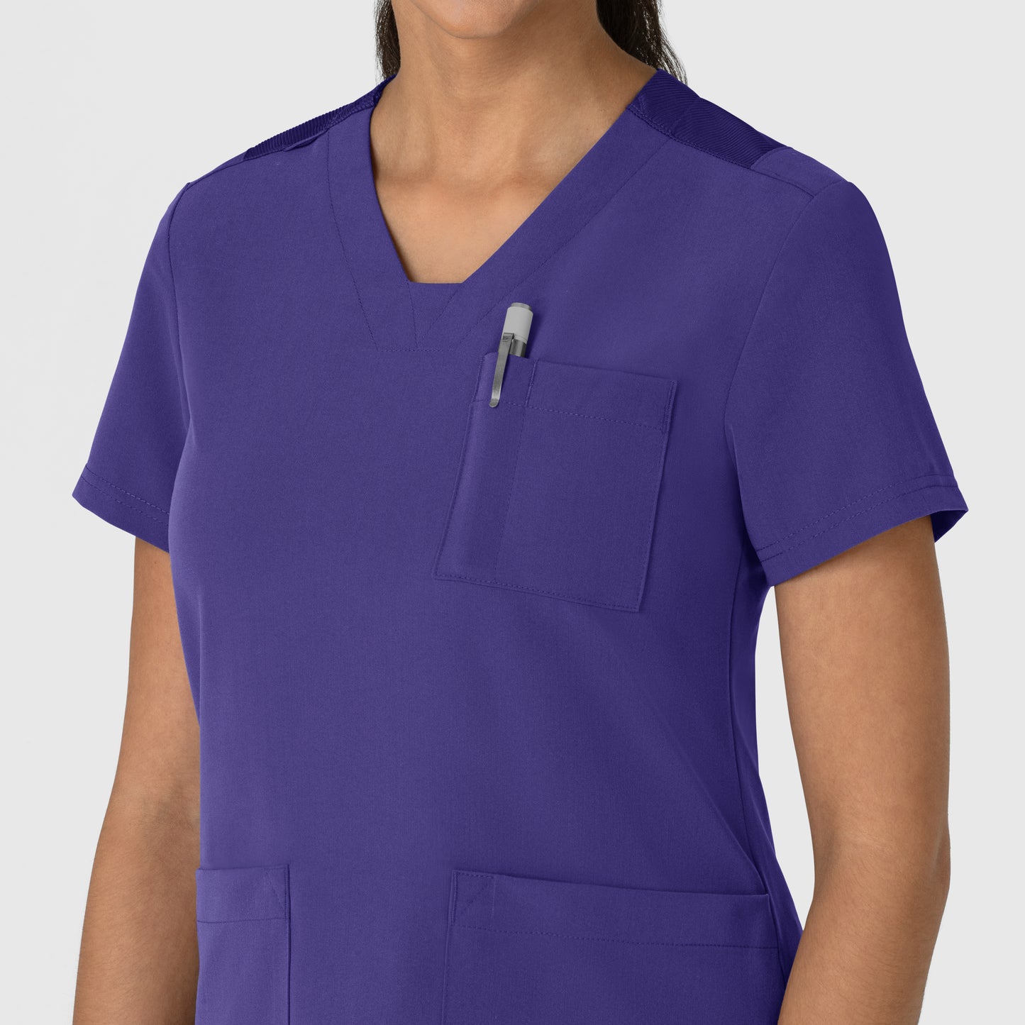 Nova 6132 Flex-n-Reach V-Neck Scrub Top Grape Model Image Alternate | Wink