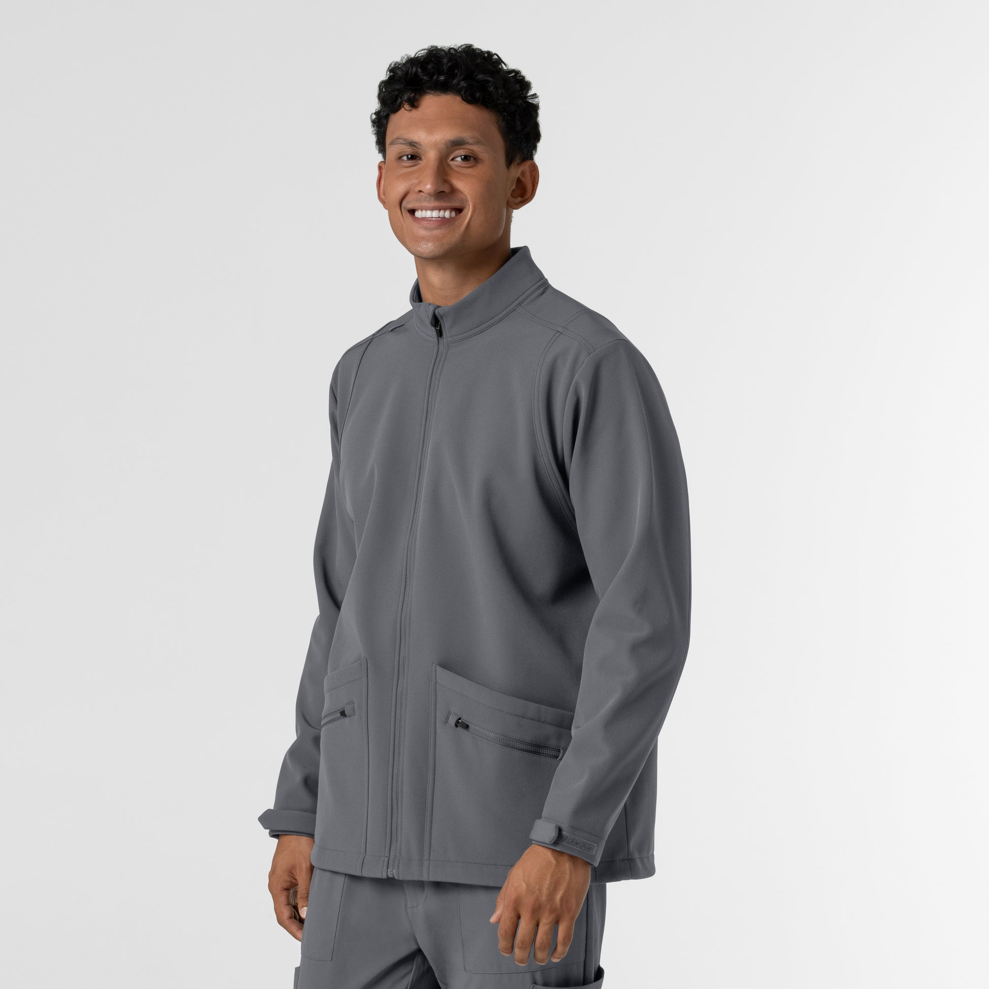 Layers 8609 Men's Soft Shell Scrub Jacket Pewter