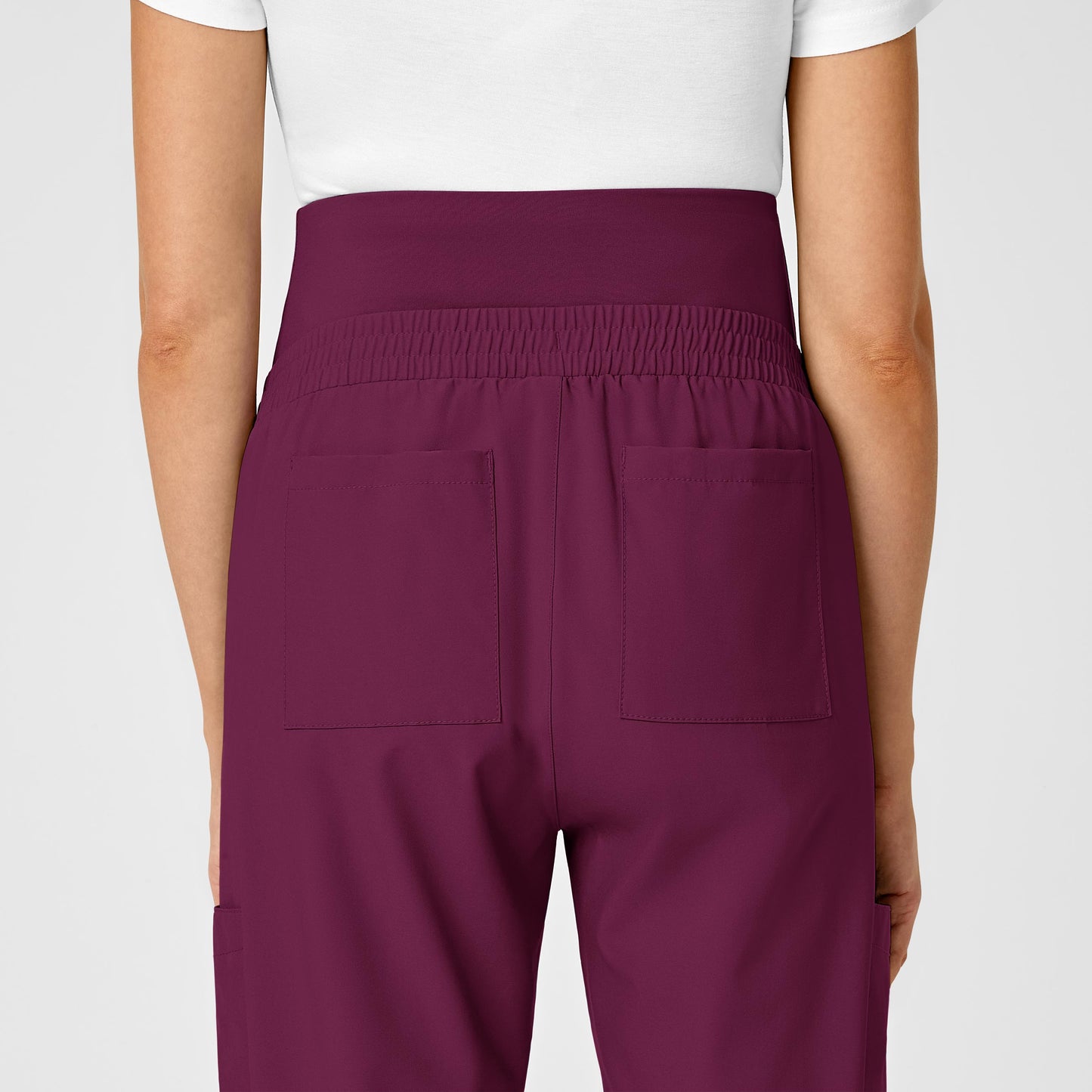 W123 5455 Maternity Jogger Scrub Pants Wine Model Image Alternate | Wink