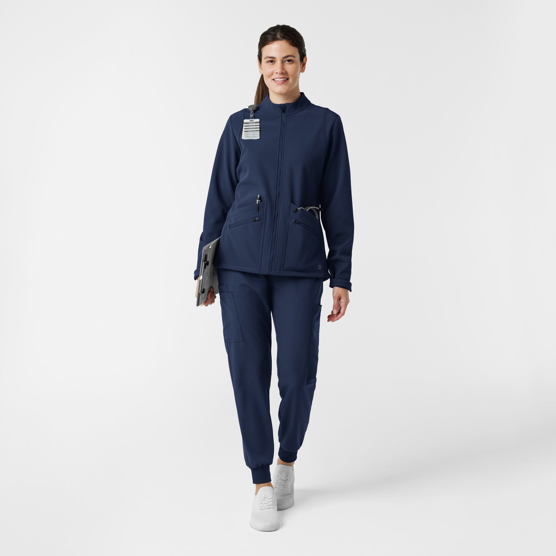 Layers 8509 Women's Soft Shell Scrub Jacket Navy