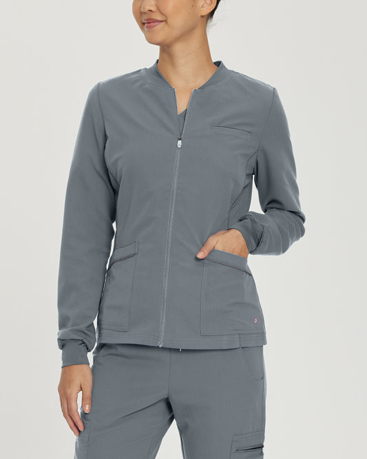 V-Tess 953 Women's 3 Pocket Warm Up Scrub Jacket Taylor Grey Image