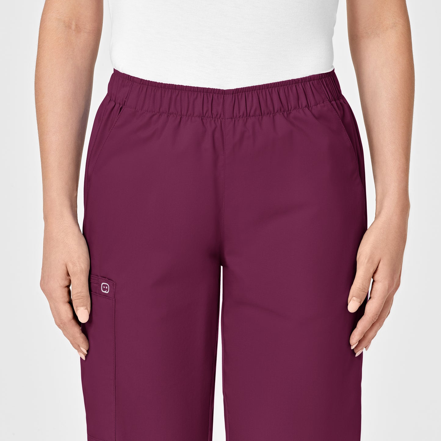 WonderWORK 501 Pull-On Cargo Scrub Pant Wine Model Image Alternate | Wink