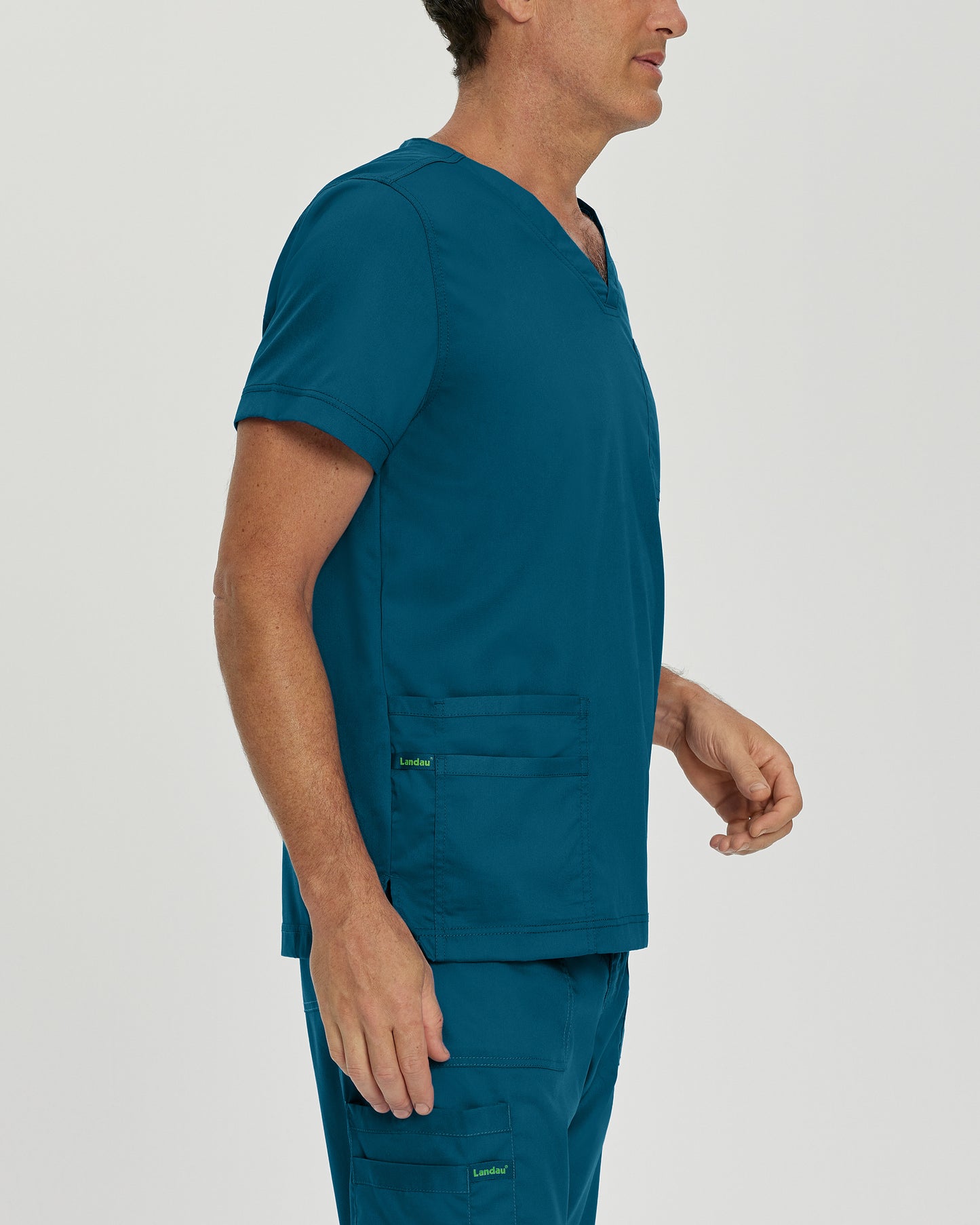 ProFlex 4253 Men's 4 Pocket V Neck Scrub Top Caribbean Image