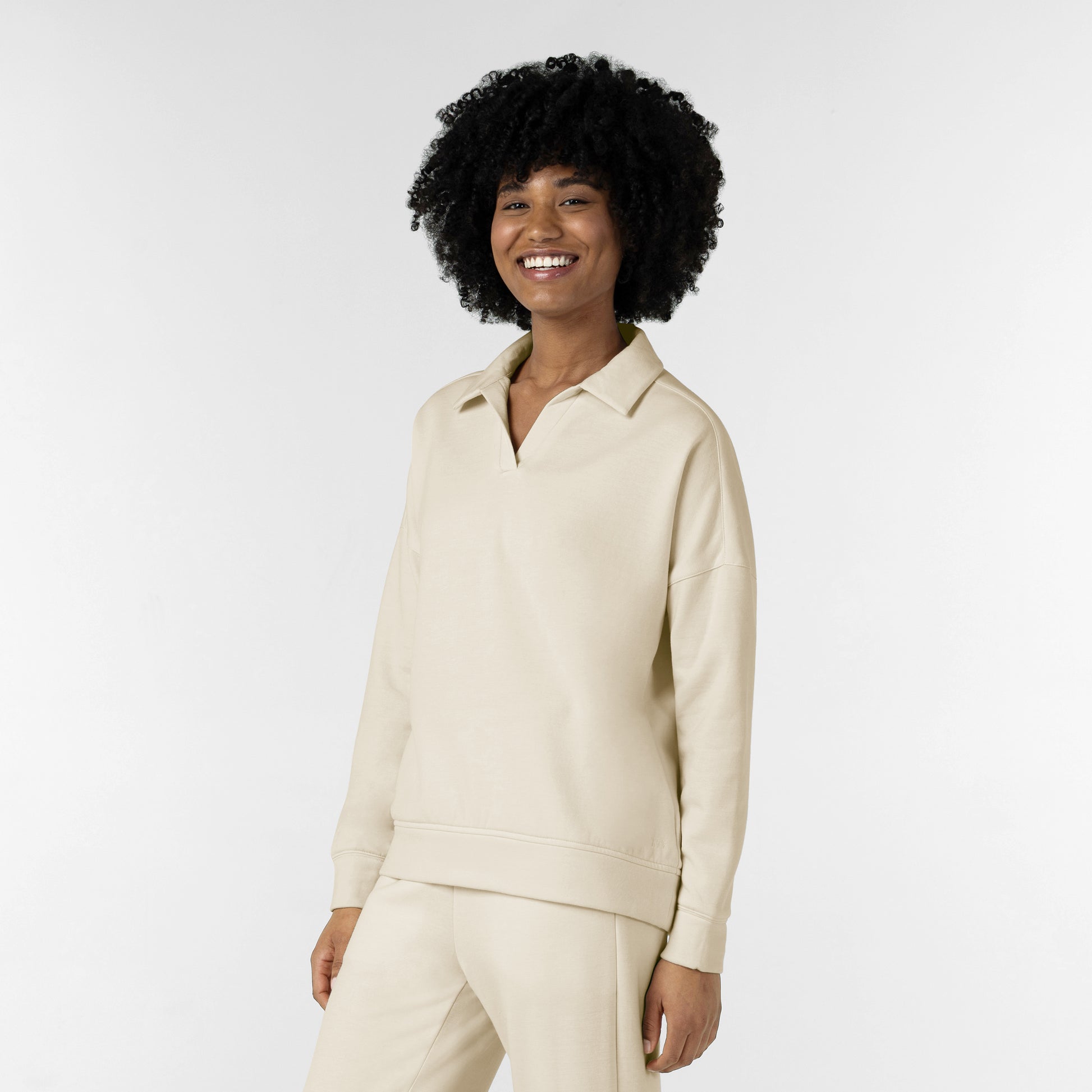 Unwind & Lounge 6189 Women's Relaxed Pullover Polo Birch