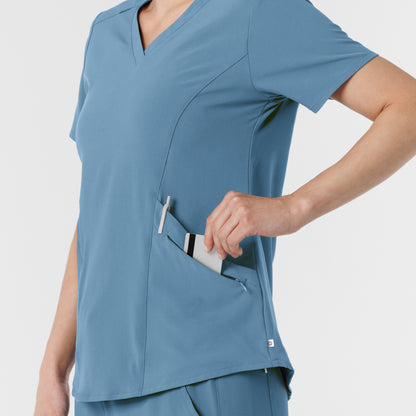 RENEW 6134 Women's V-Neck Scrub Top Pacific Blue