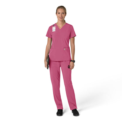 Force Cross-Flex C13210 Women's Flex Panel V-Neck Scrub Top Electric Fuschia