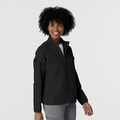 Layers 8014 BreezeBreaker Scrub Jacket Black Model Image Right Side | Wink