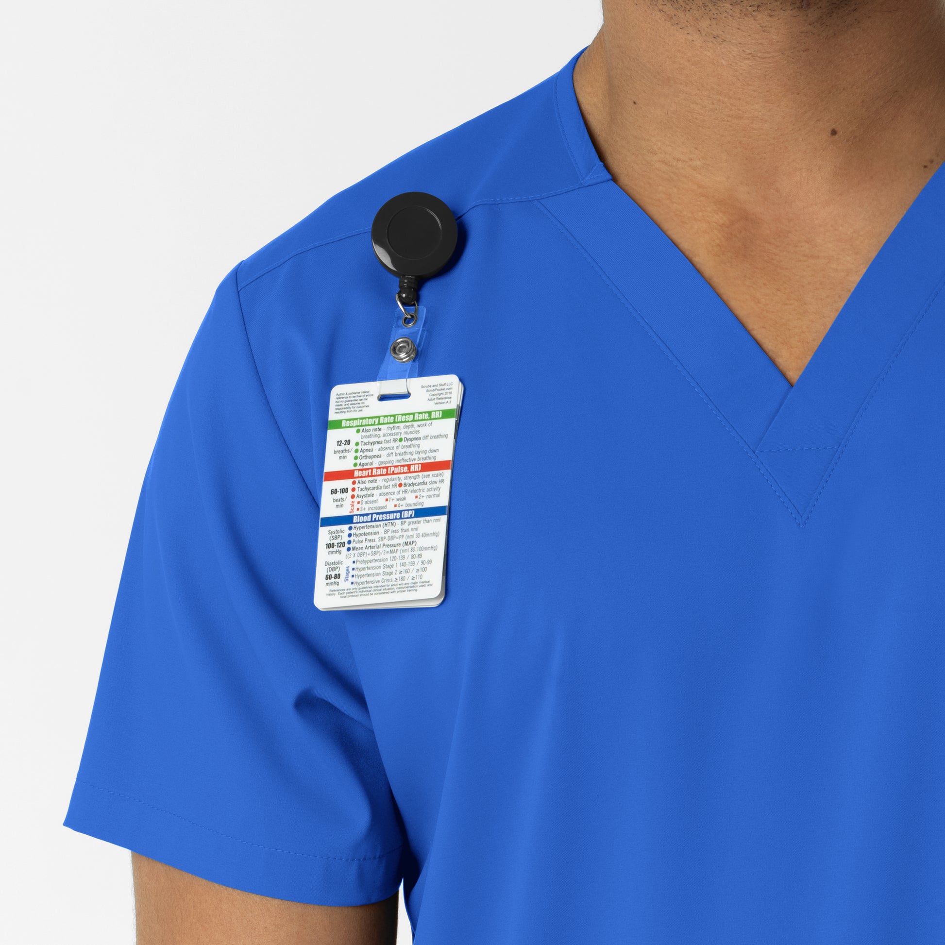 Boundless 6051 Unisex V-Neck Scrub Top Royal Model Image Alternate | Wink