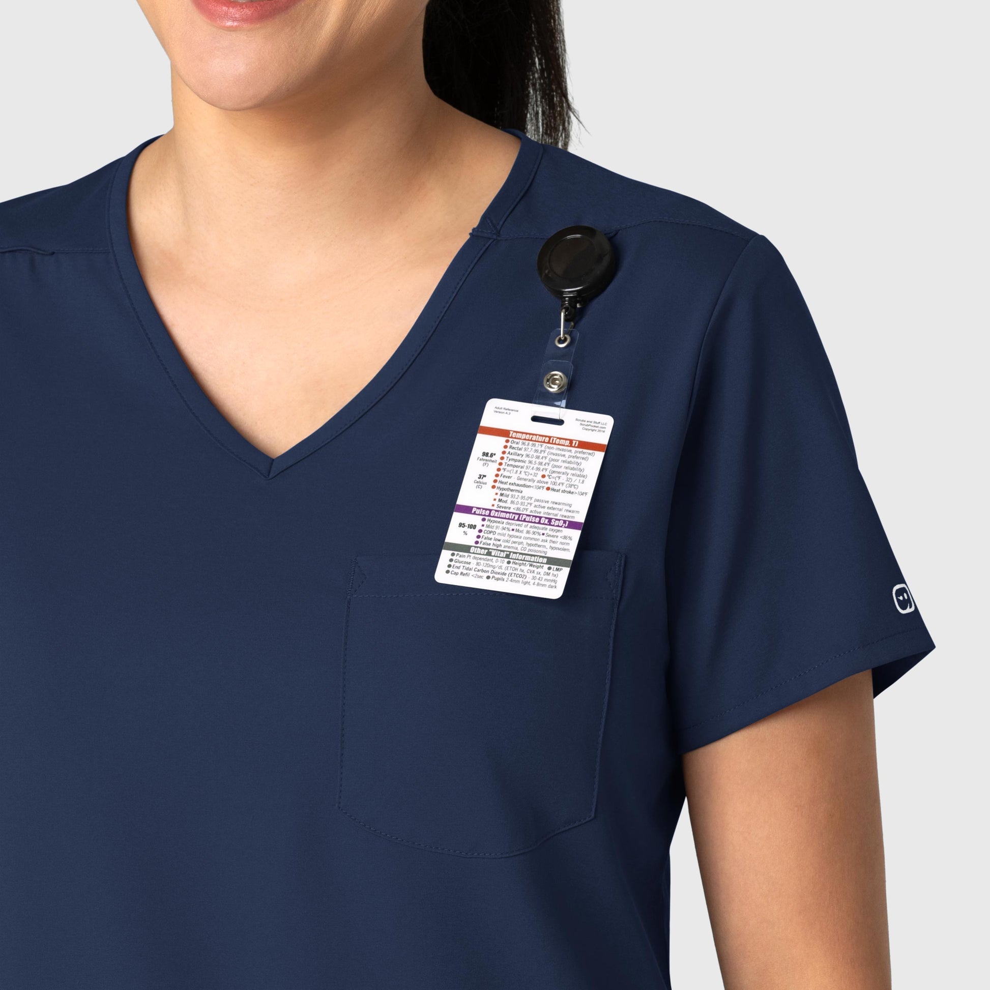 Boundless 6151 Tuck-In Scrub Top Navy Model Image Alternate | Wink