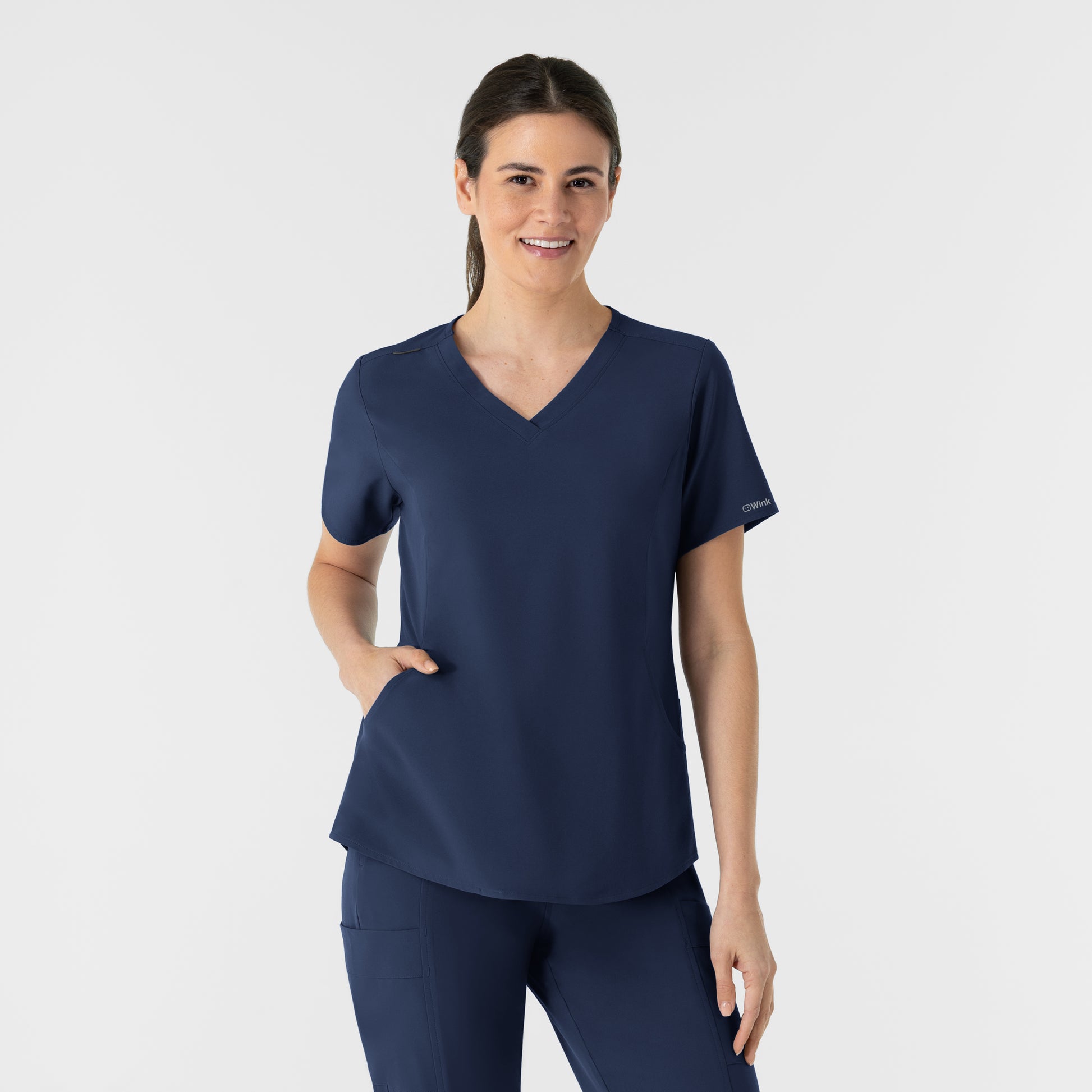 RENEW 6254 Women's V-Neck Scrub Top Navy