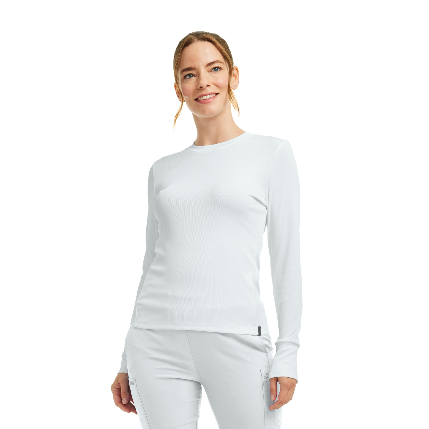 Forward LT103 Women's 1 Pocket Long Sleeve Tee White Image