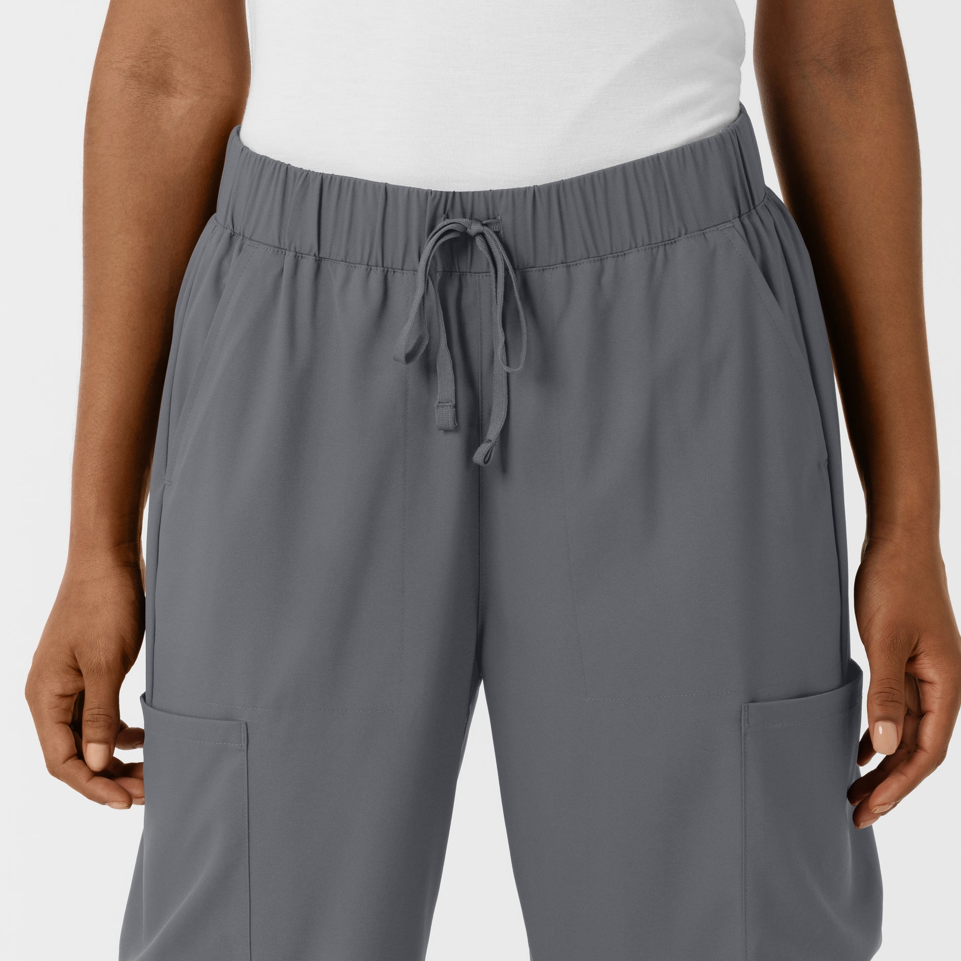 Boundless 5451 Women's Classic Wide Leg Cargo Scrub Pants Pewter