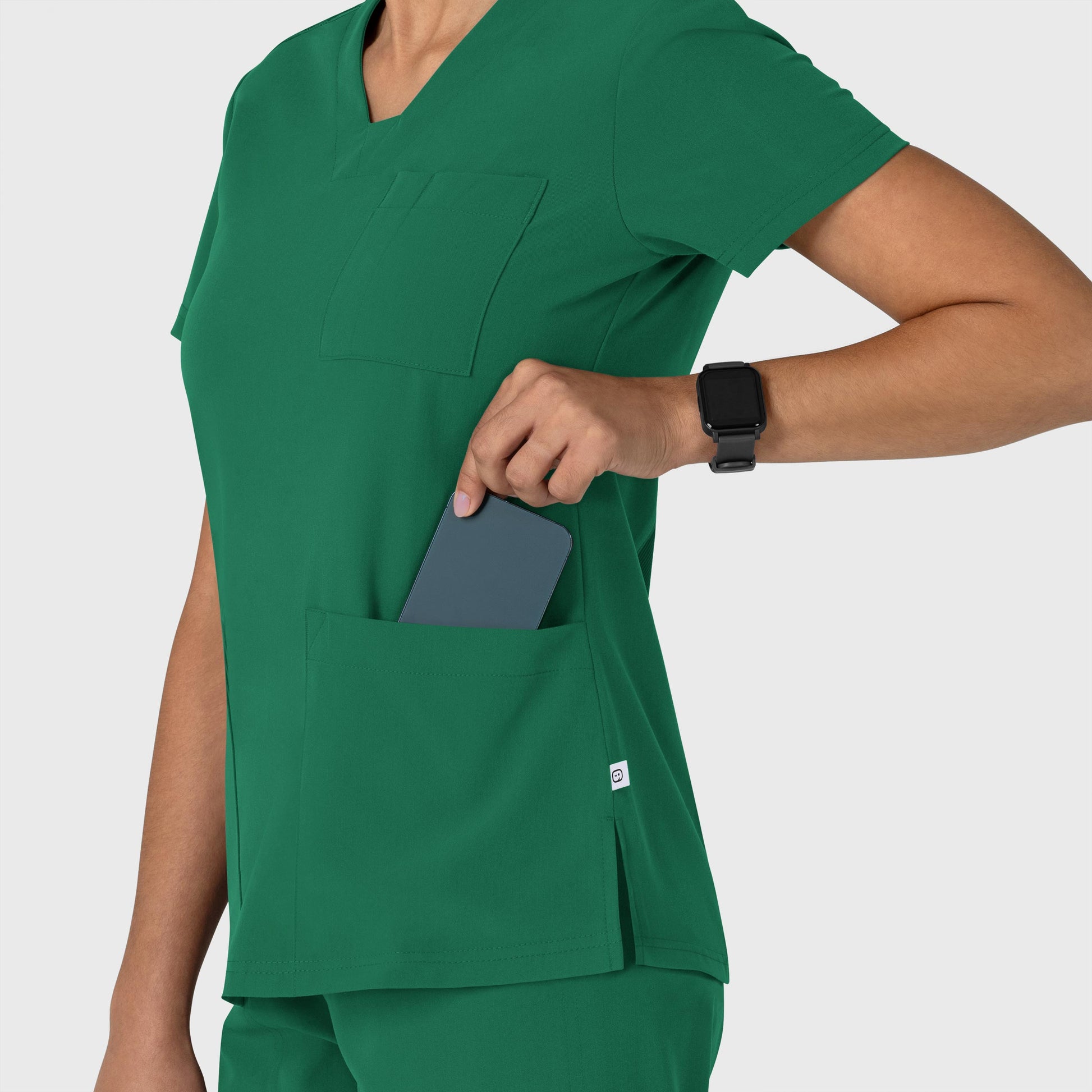 Nova 6132 Flex-n-Reach V-Neck Scrub Top Hunter Model Image Alternate | Wink