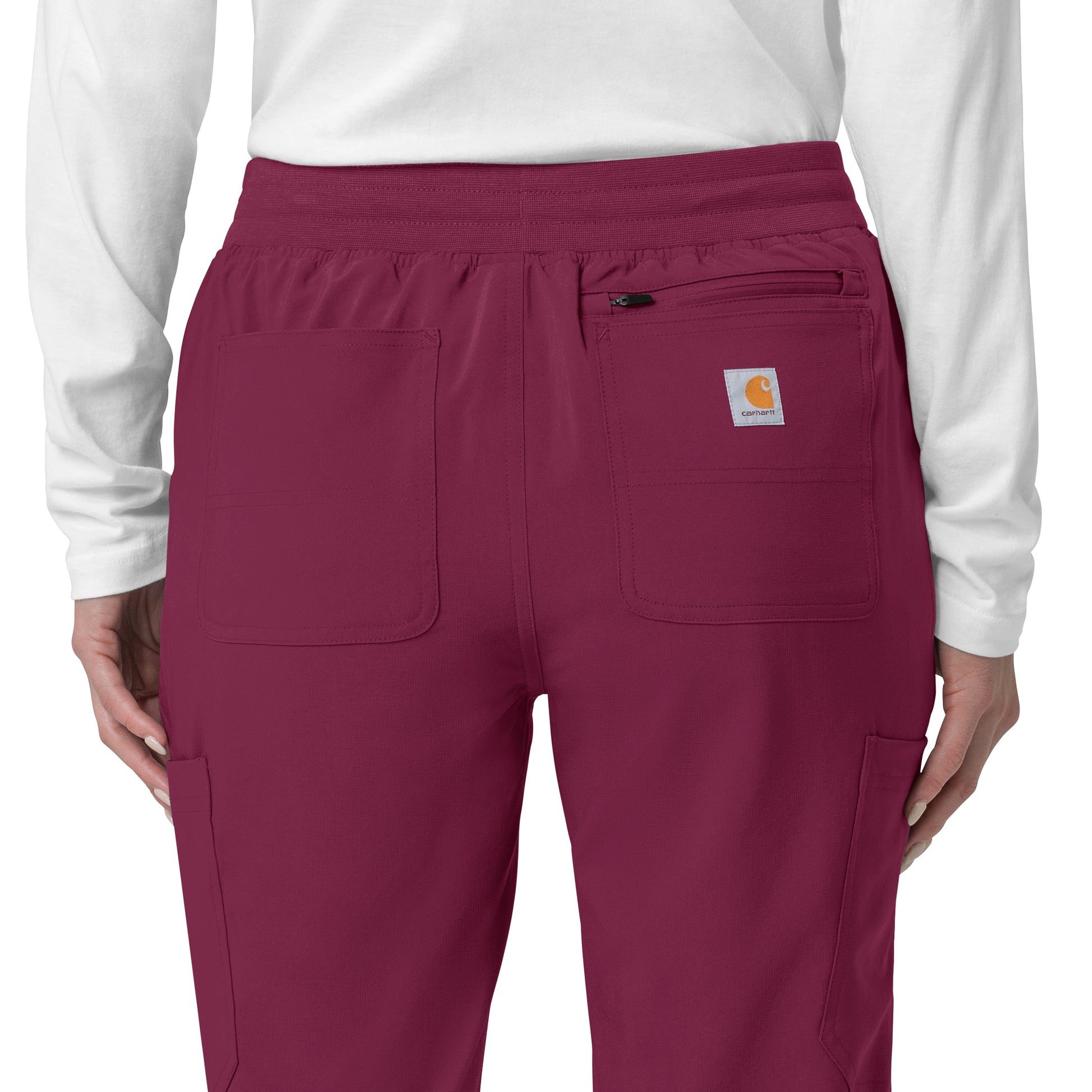 Force Cross-Flex C53110 Cargo Jogger Scrub Pants Wine Model Image Alternate | Carhartt