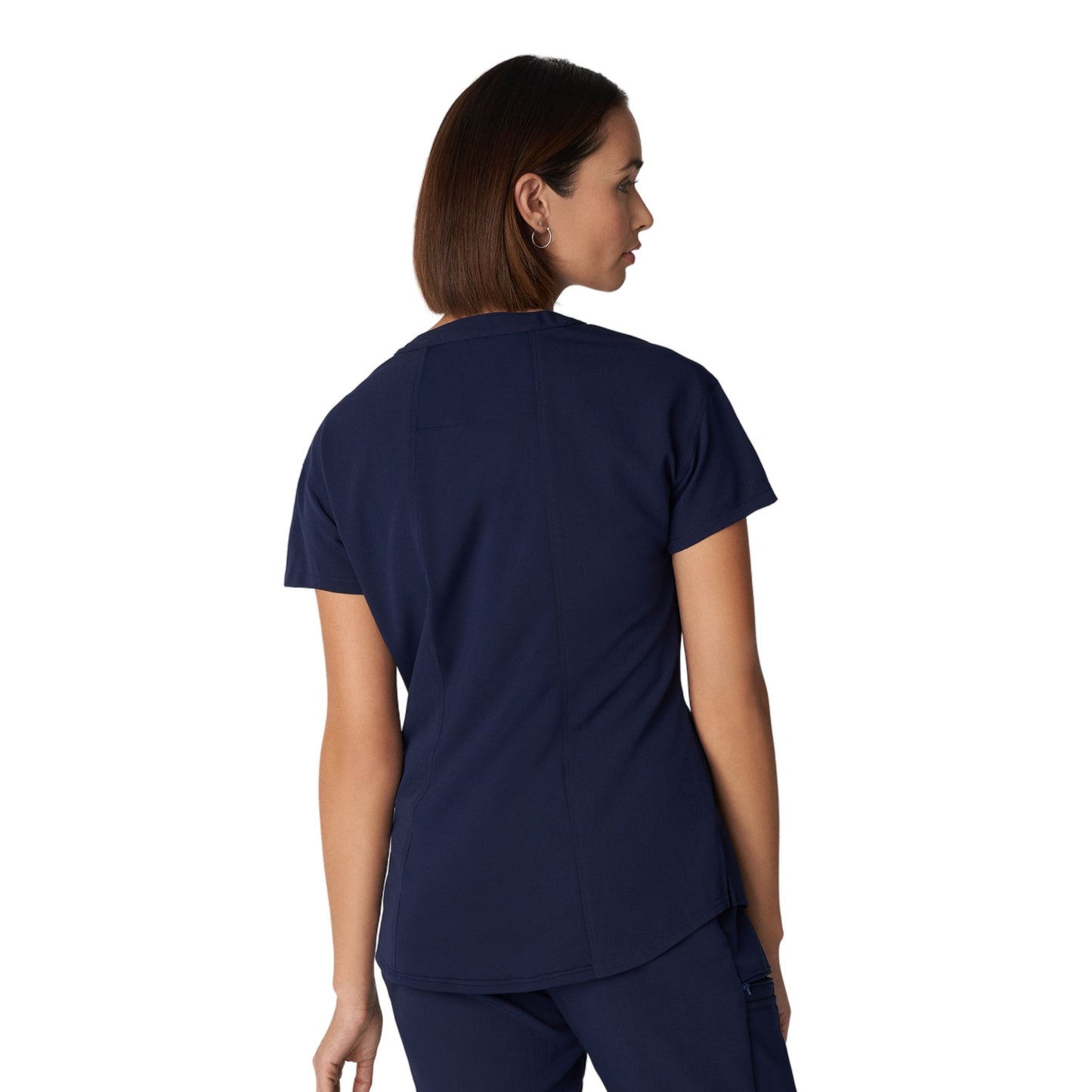 V-Tess WT114 Women's 1 Pocket V Neck Scrub Top Navy Image