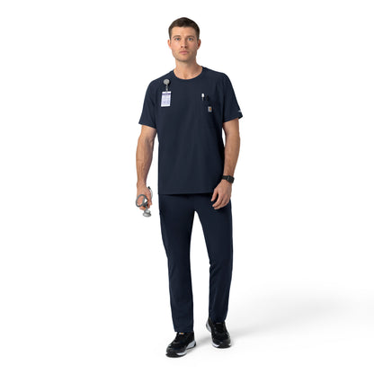 Force Cross-Flex C16190 Knit Men's Crew Neck Scrub Top Navy