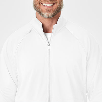 Layers 8309 Men's Fleece Full Zip Jacket White Model Image Left Side | Wink