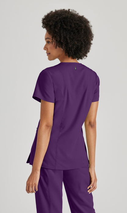 Grey's Anatomy Stretch GRST001 Kim Scrub Top Eggplant