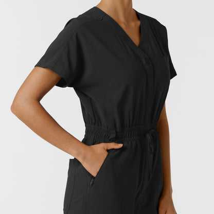 RENEW 3234 Cargo Jogger Scrub Jumpsuit Black Model Image Alternate | Wink