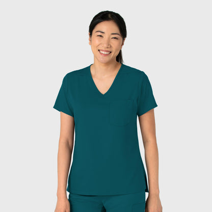 Boundless 6151 Tuck-In Scrub Top Caribbean Blue Model Image Right Side | Wink