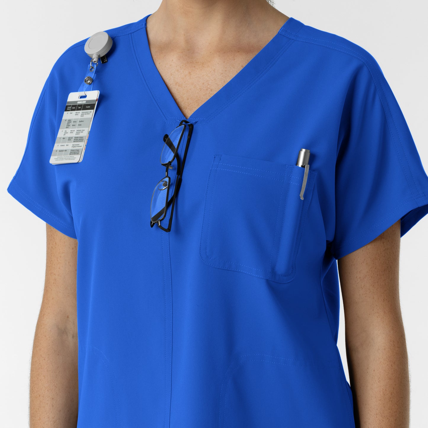 NURTUR 6280 Women's Drop Shoulder Tunic Scrub Top Royal