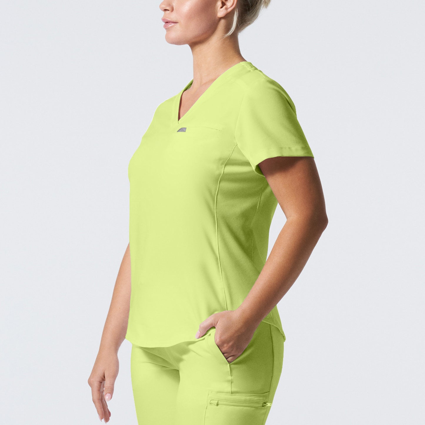 Forward LT101 Women's 2 Pocket V Neck Scrub Top Citron Image