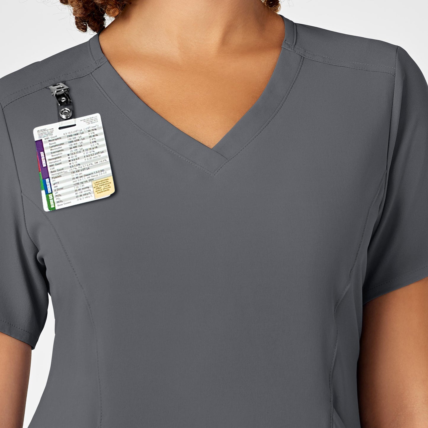 RENEW 6134 V-Neck Scrub Top Pewter Model Image Alternate | Wink