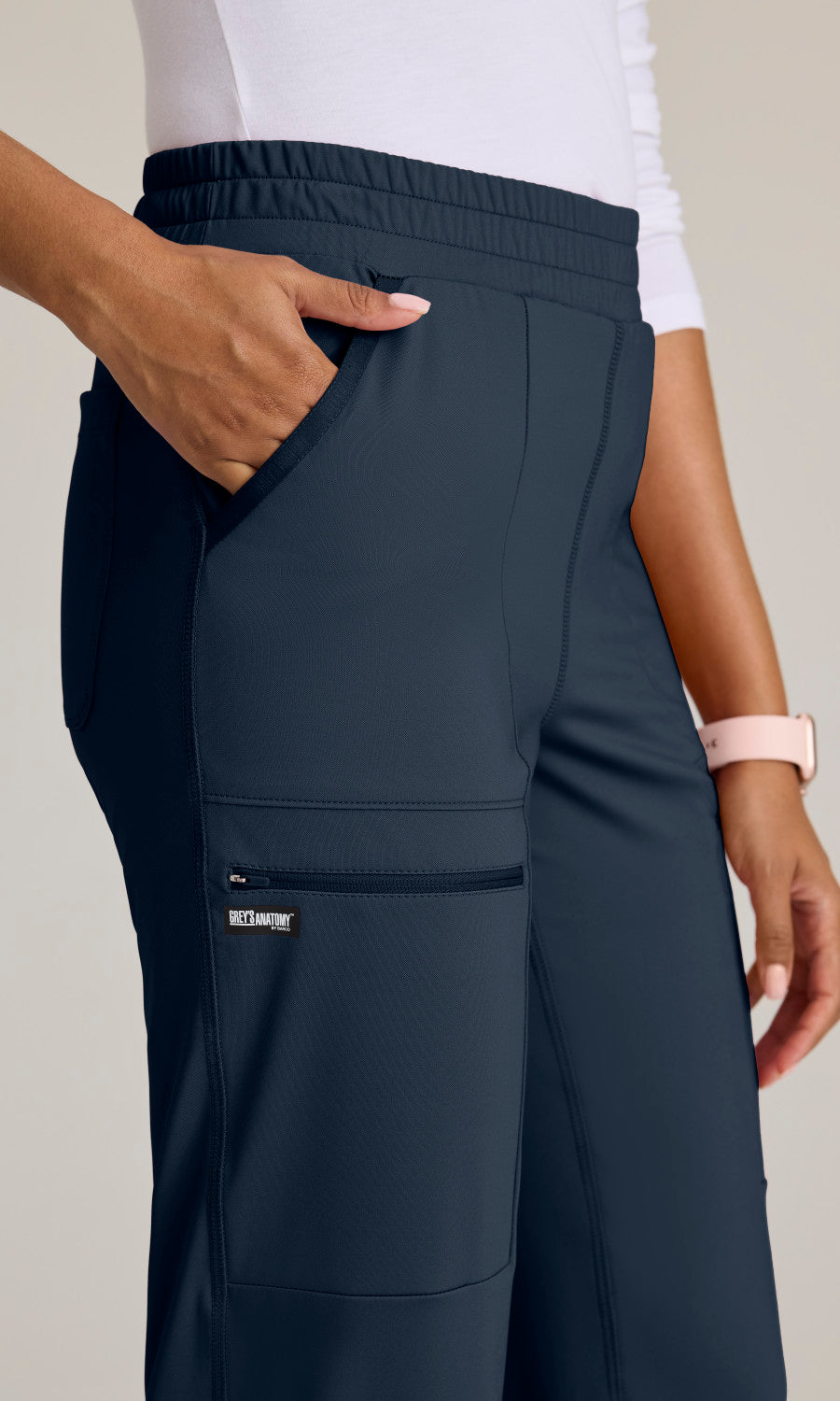 Grey's Anatomy Knits GRSP685 Momentum Knit Scrub Pants Steel