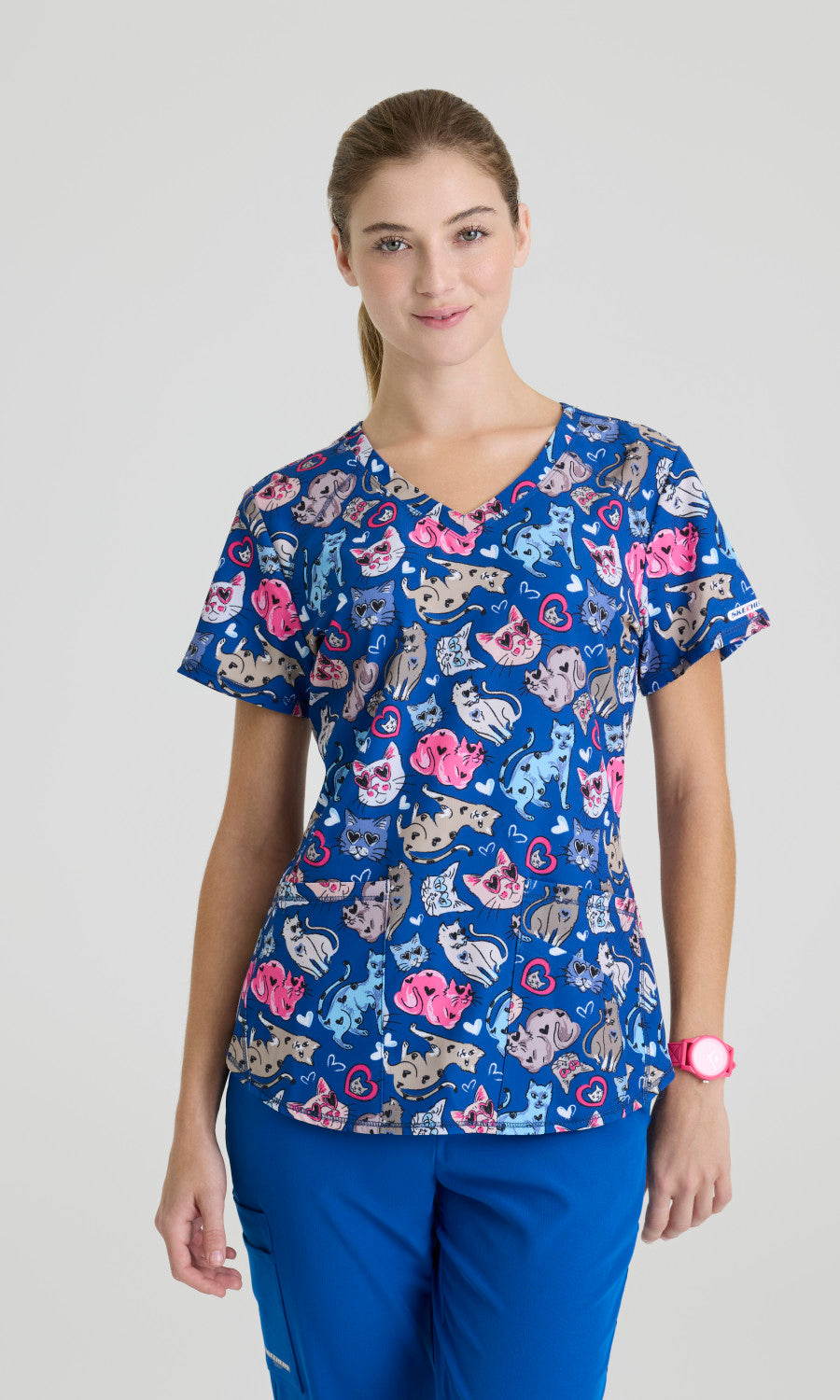 Skechers SKT021 Women's Essence Top in I Love Kitties by Barco Model Image Front