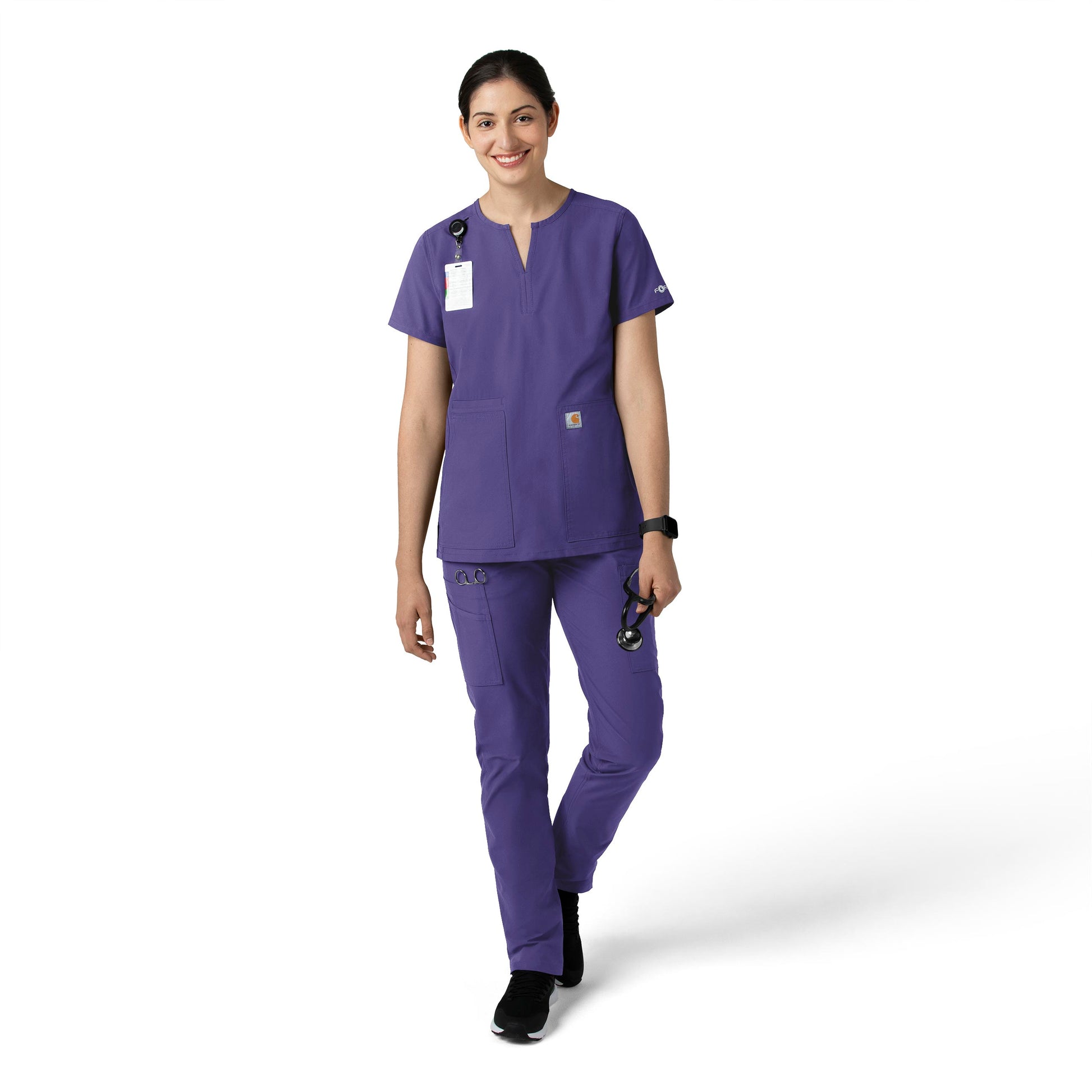 Force Essentials C51213 Straight Leg Scrub Pant Grape Model Image Right Side | Carhartt