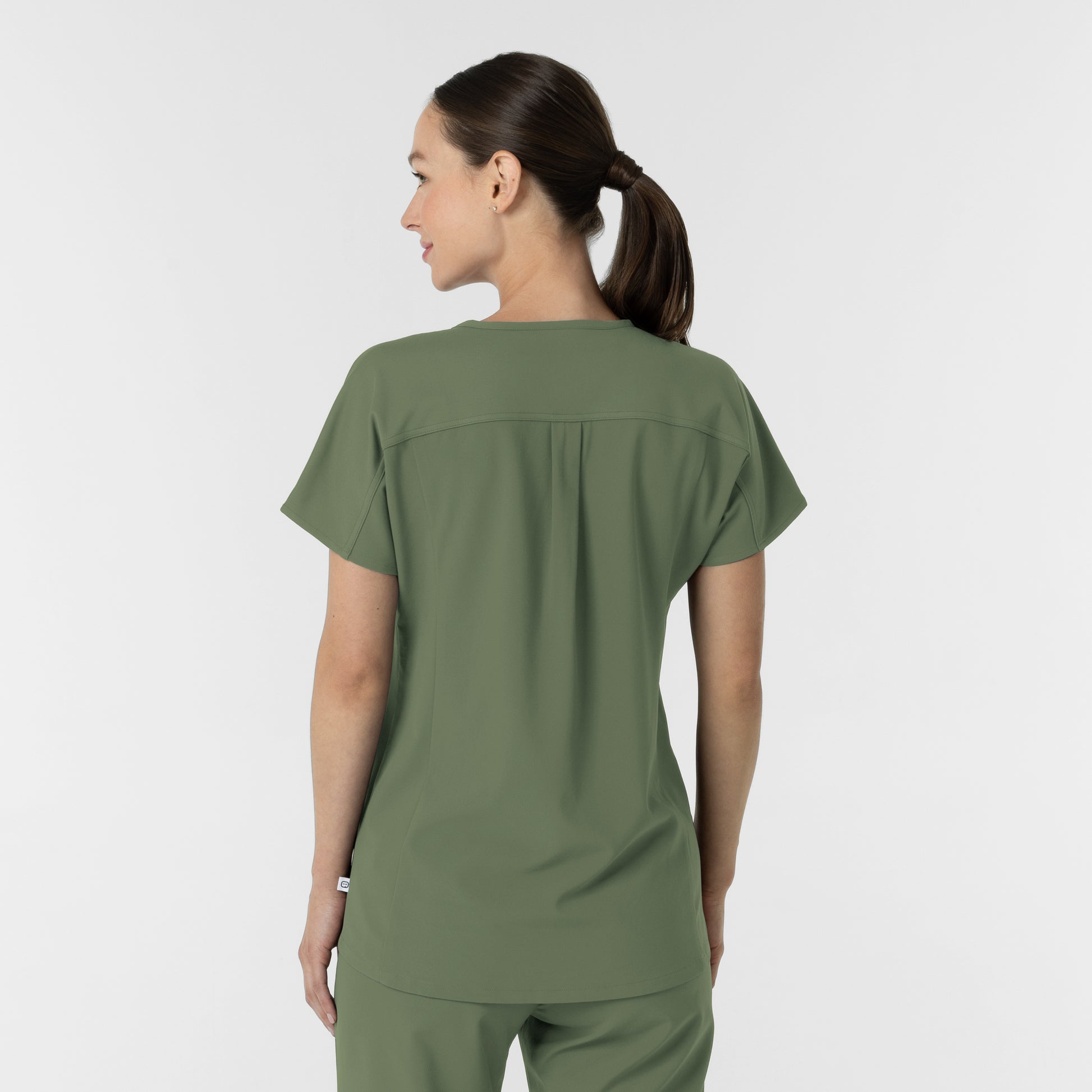 RENEW 6154 Women's V-Neck Tunic Scrub Top Olive