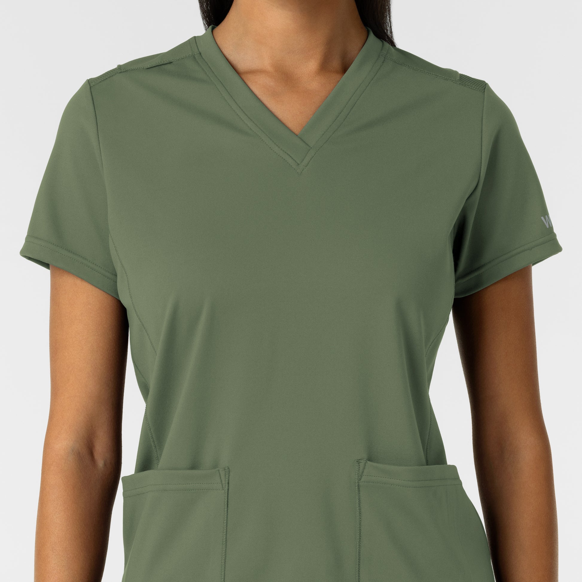 RENEW Knit 6559 Women's 2-Pocket Scrub Top Olive