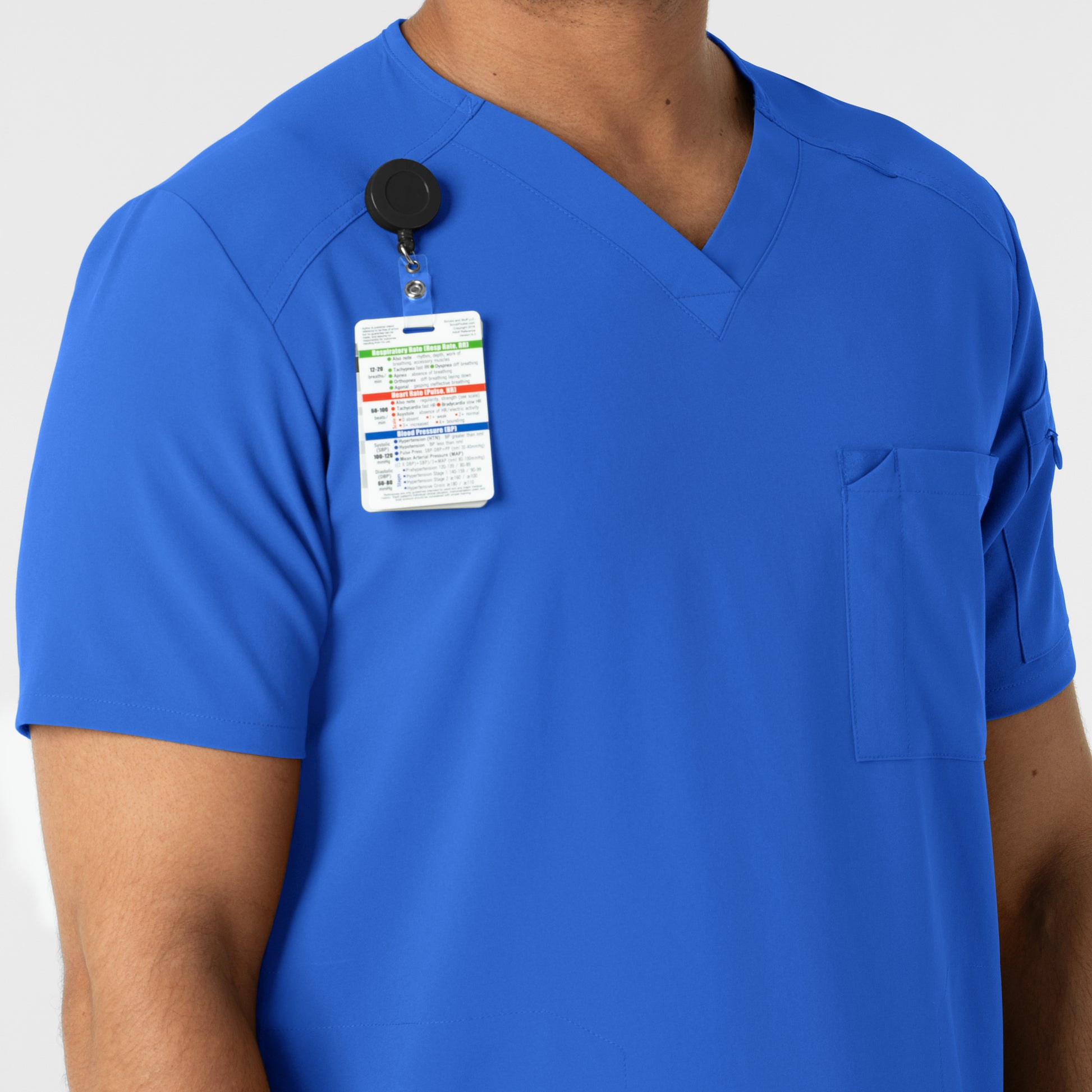 RENEW 6834 Men's V-Neck 5 Pocket Scrub Top Royal Model Image Alternate | Wink