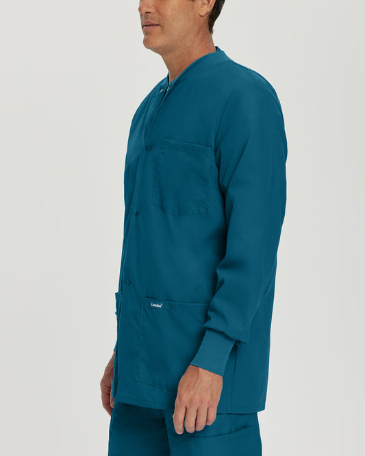 Essentials 7551 Men's 5 Pocket Warm Up Scrub Jacket Caribbean Image