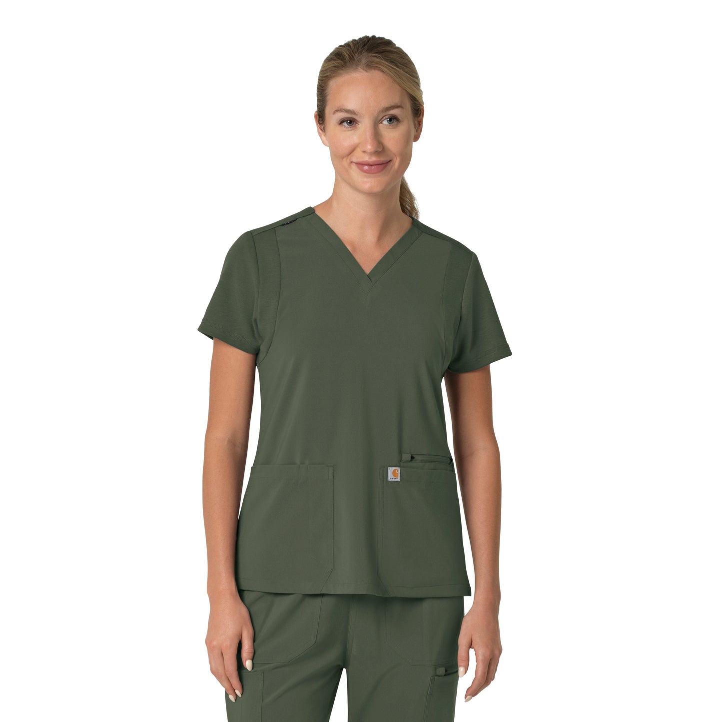 Force Cross-Flex C13210 Women's Flex Panel V-Neck Scrub Top Olive