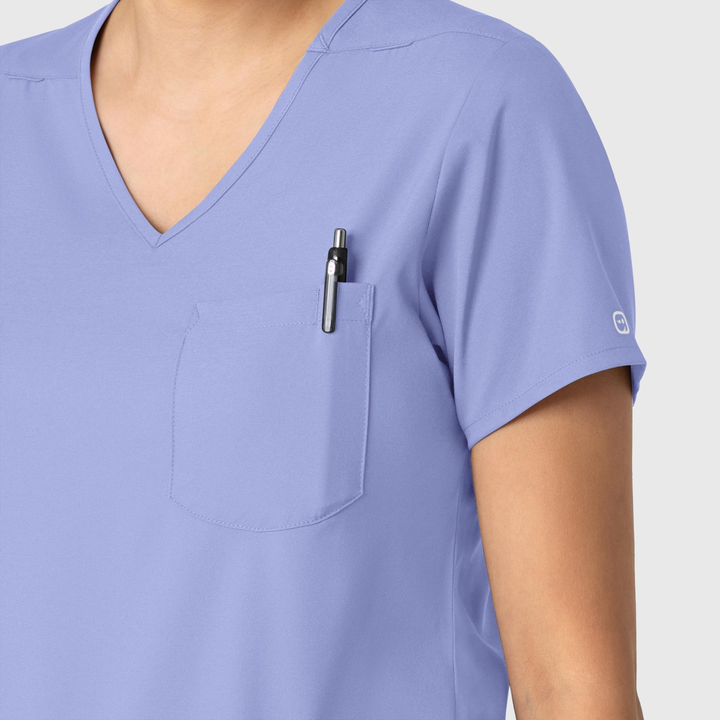 Boundless 6151 Tuck-In Scrub Top Ceil Blue Model Image Alternate | Wink