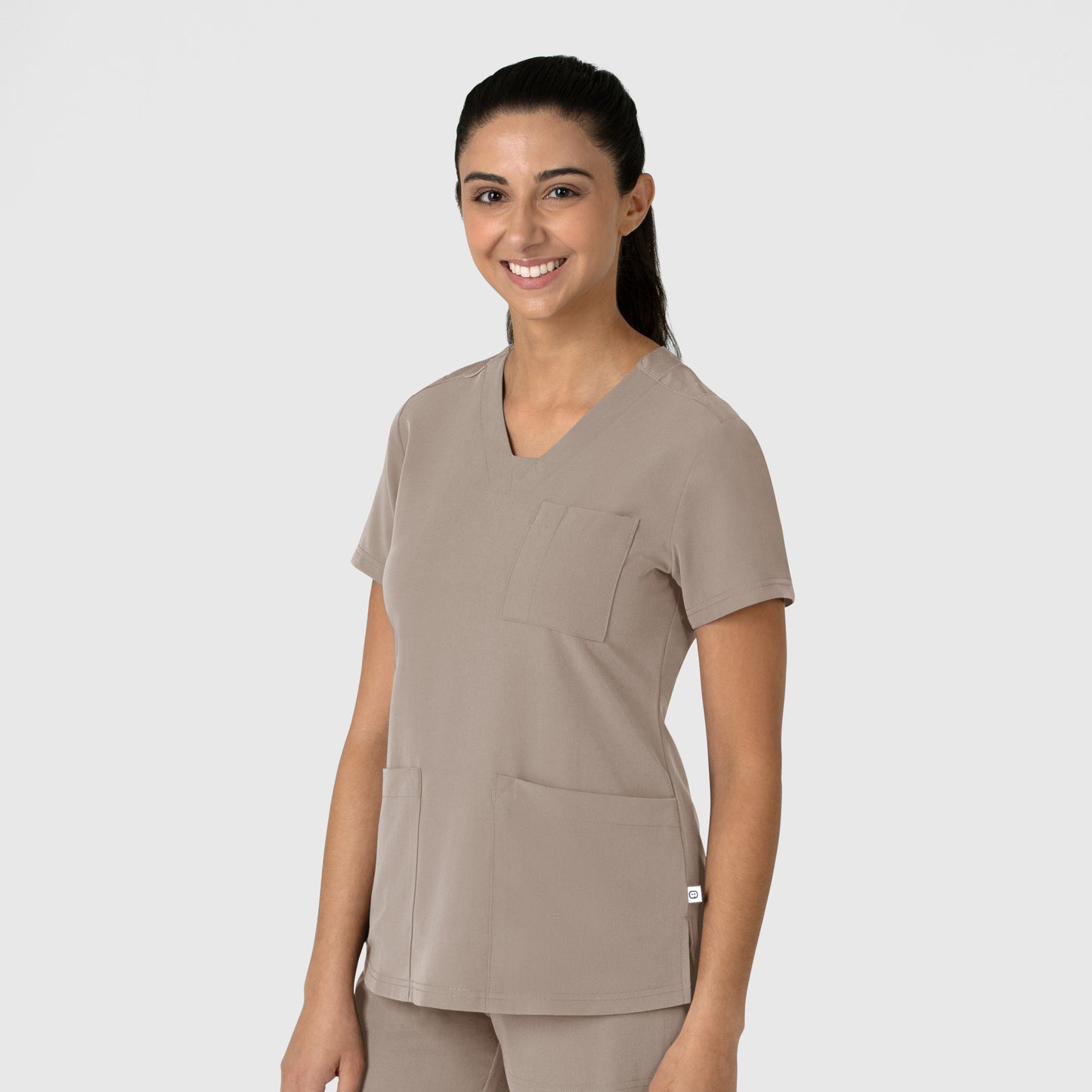 Nova 6132 Flex-n-Reach V-Neck Scrub Top Haze Model Image Left Side | Wink