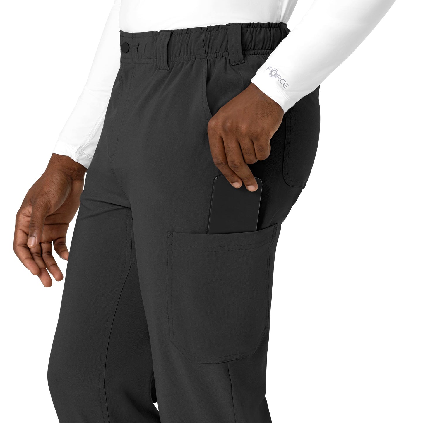 Force Cross-Flex C56410 Men's Straight Leg Scrub Pant Black Model Image Alternate | Carhartt