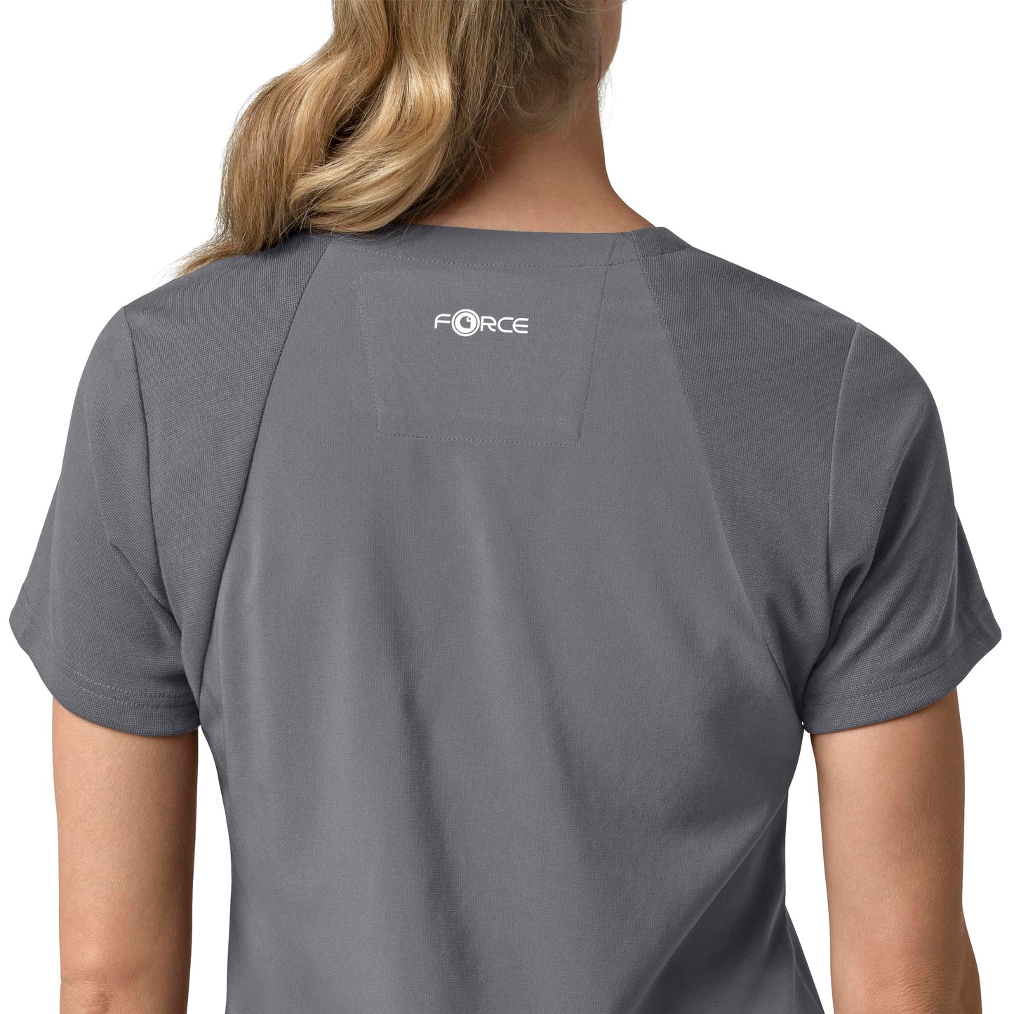 Force Cross-Flex C13210 Flex Panel V-Neck Scrub Top Pewter Model Image Alternate | Carhartt