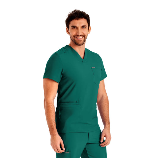 Forward LT110 Men's 4 Pocket V Neck Scrub Top Hunter Image