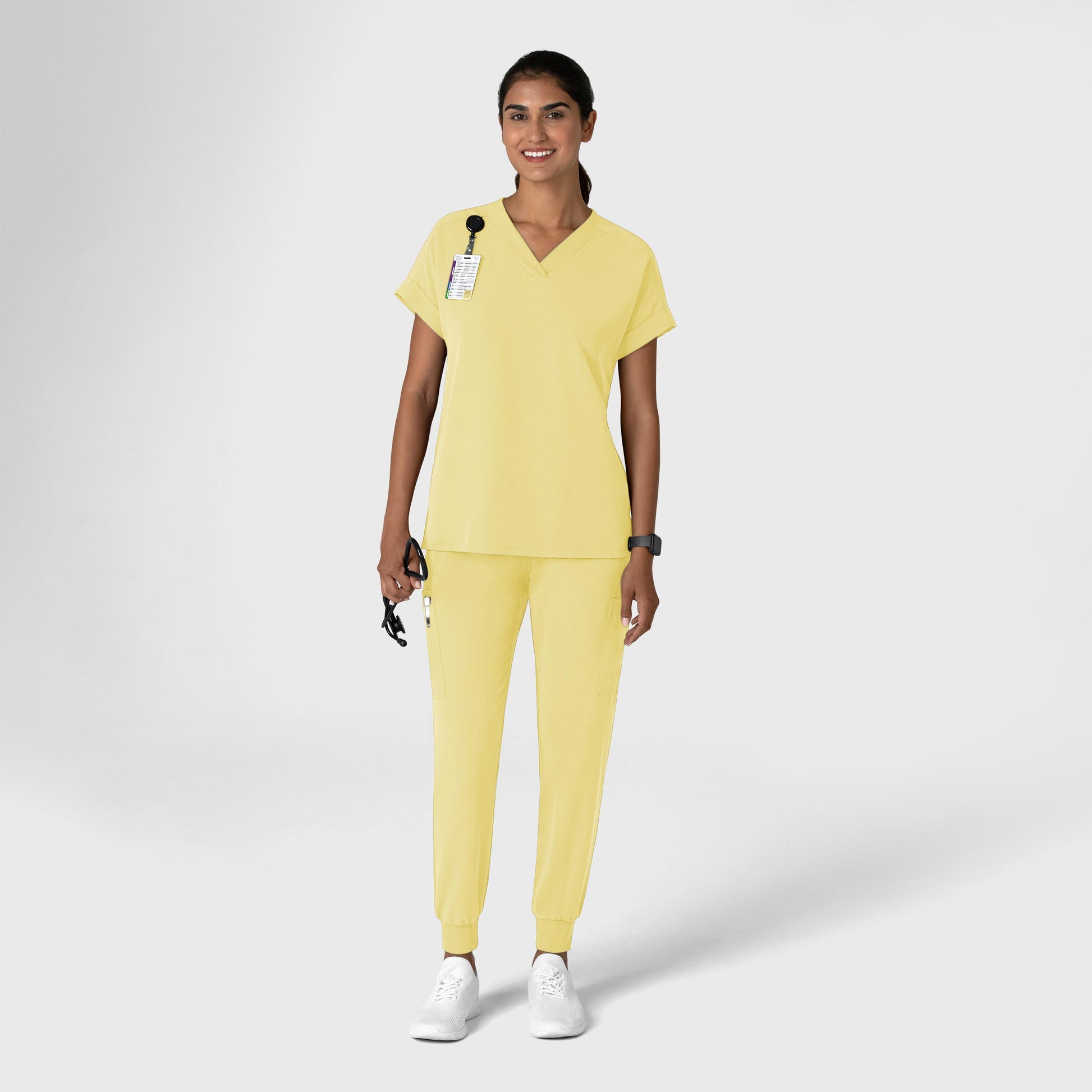 Nova 5132 Jogger Utility Scrub Pants Sunshine Yellow Model Image Alternate | Wink