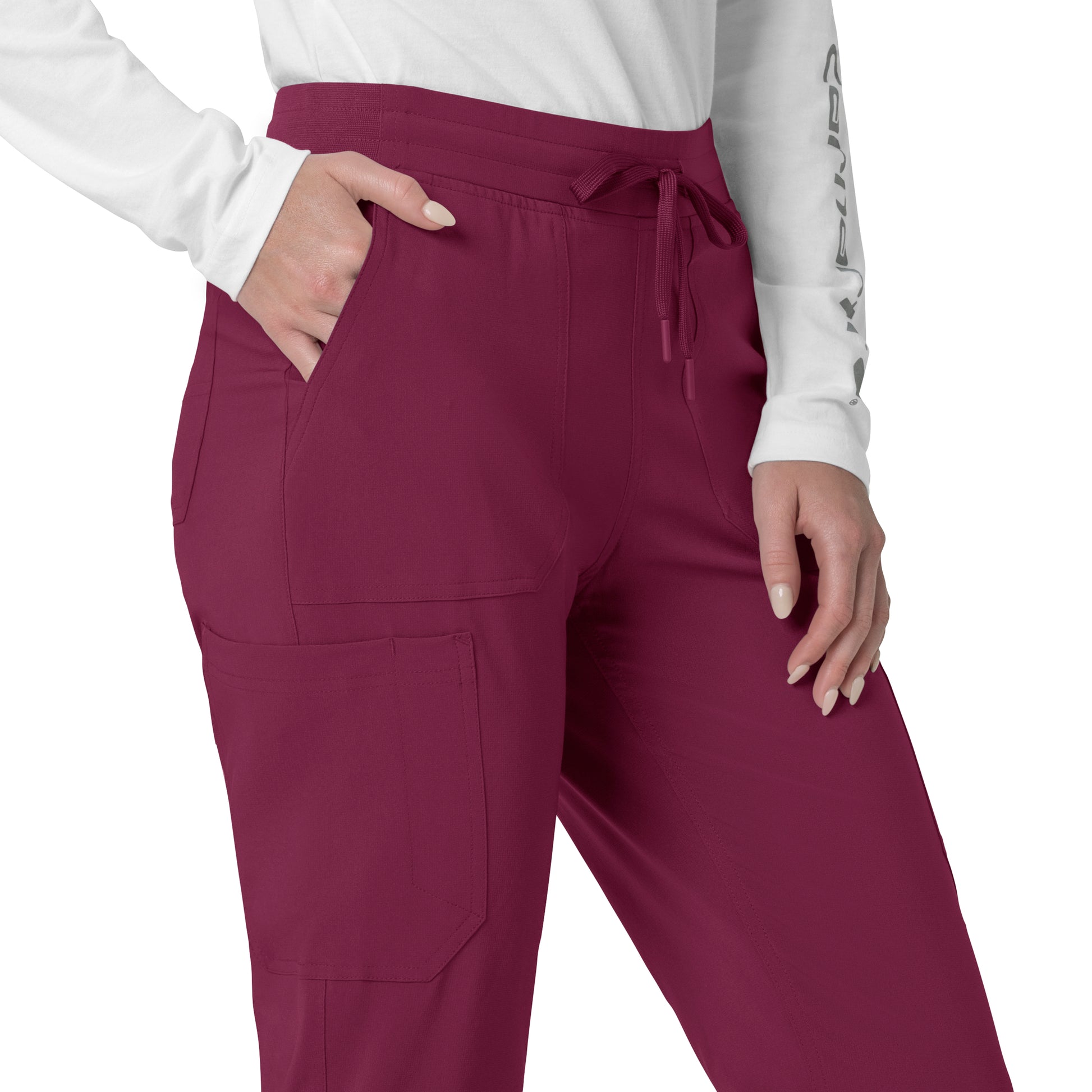 Force Cross-Flex C53110 Cargo Jogger Scrub Pants Wine Model Image Alternate | Carhartt