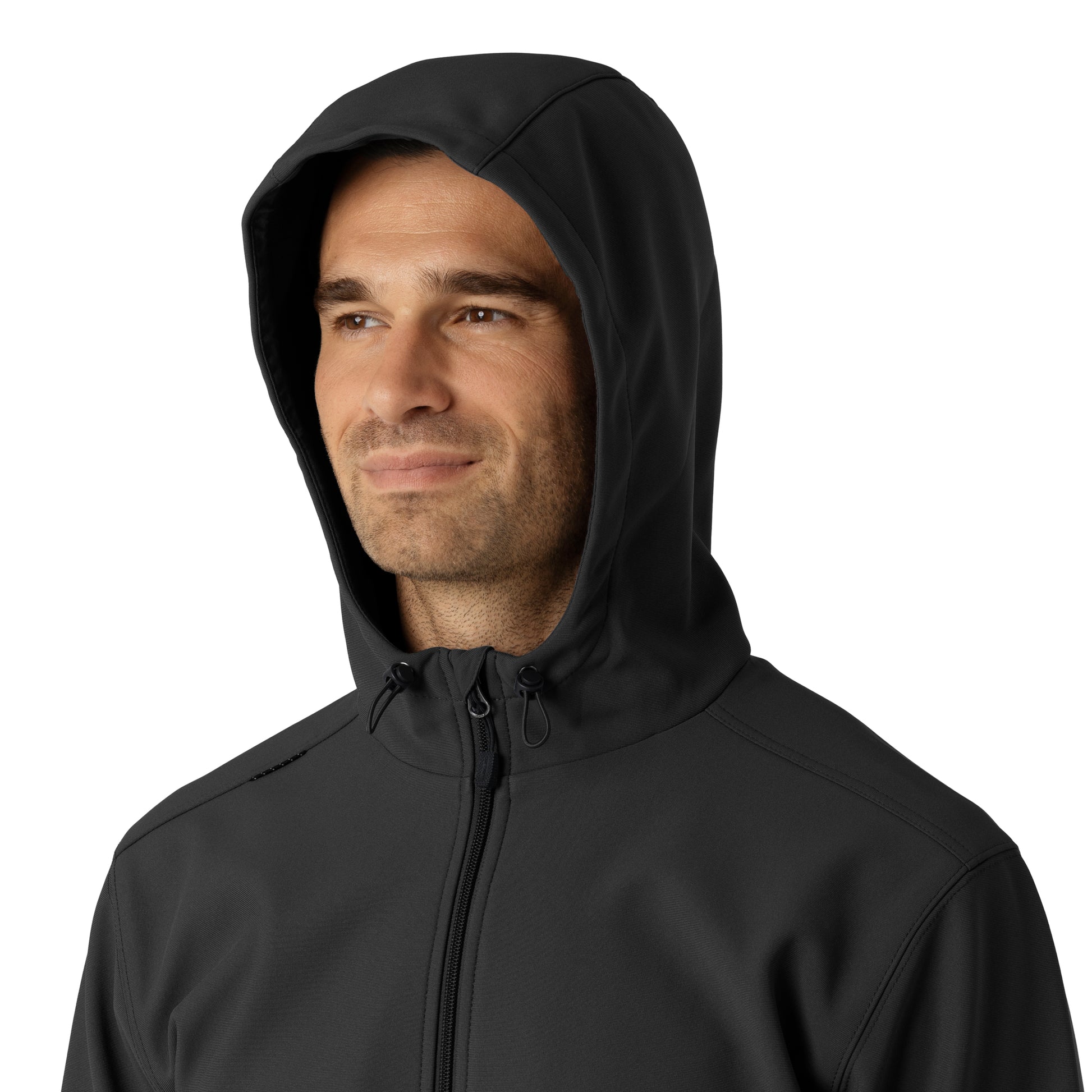 Layers C84023 Men's Bonded Fleece Hoodie Black Model Image Alternate | Carhartt