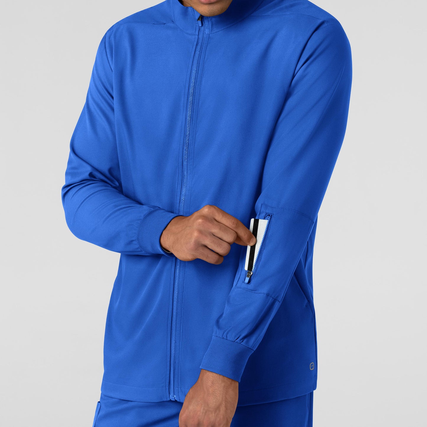 Boundless 8351 Men's Warm Up Scrub Jacket Royal Model Image Alternate | Wink