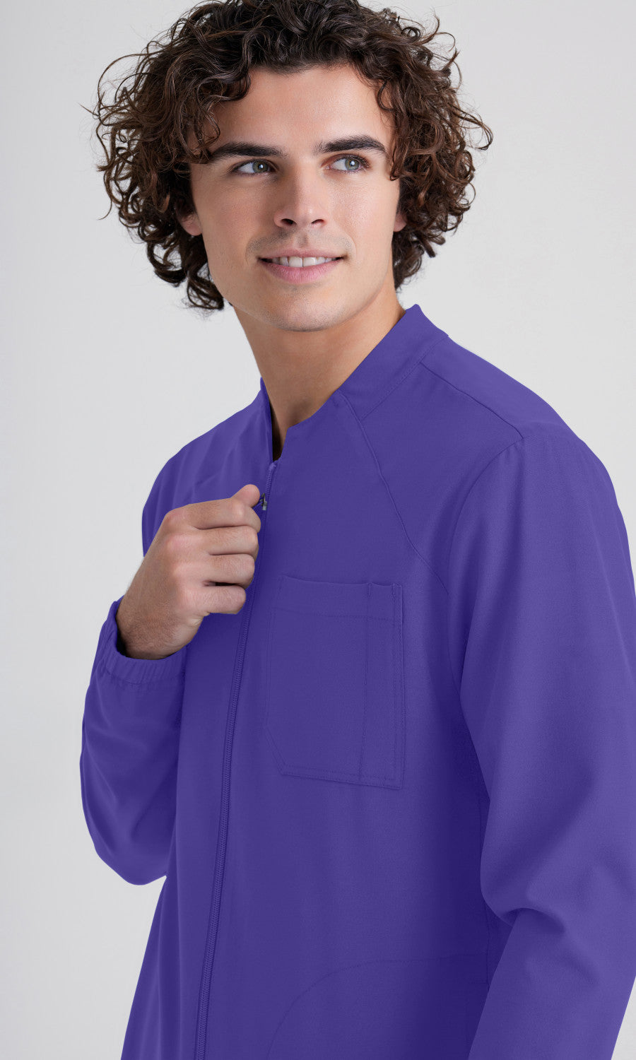 Grey's Anatomy Evolve GSSW887 Cycle Scrub Jacket New Grape