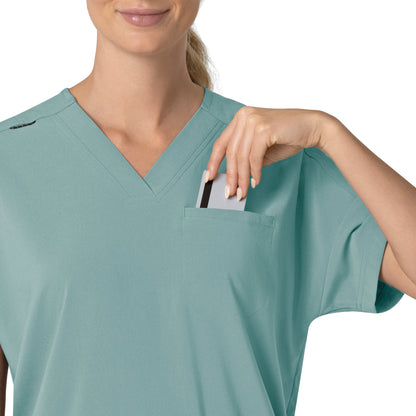 Force Cross-Flex C13110 Oversized V-Neck Scrub Top Summer Blue Model Image Alternate | Carhartt