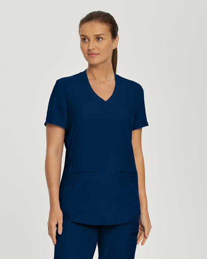 Forward LT100 Women's 3 Pocket V Neck Scrub Top Navy Image